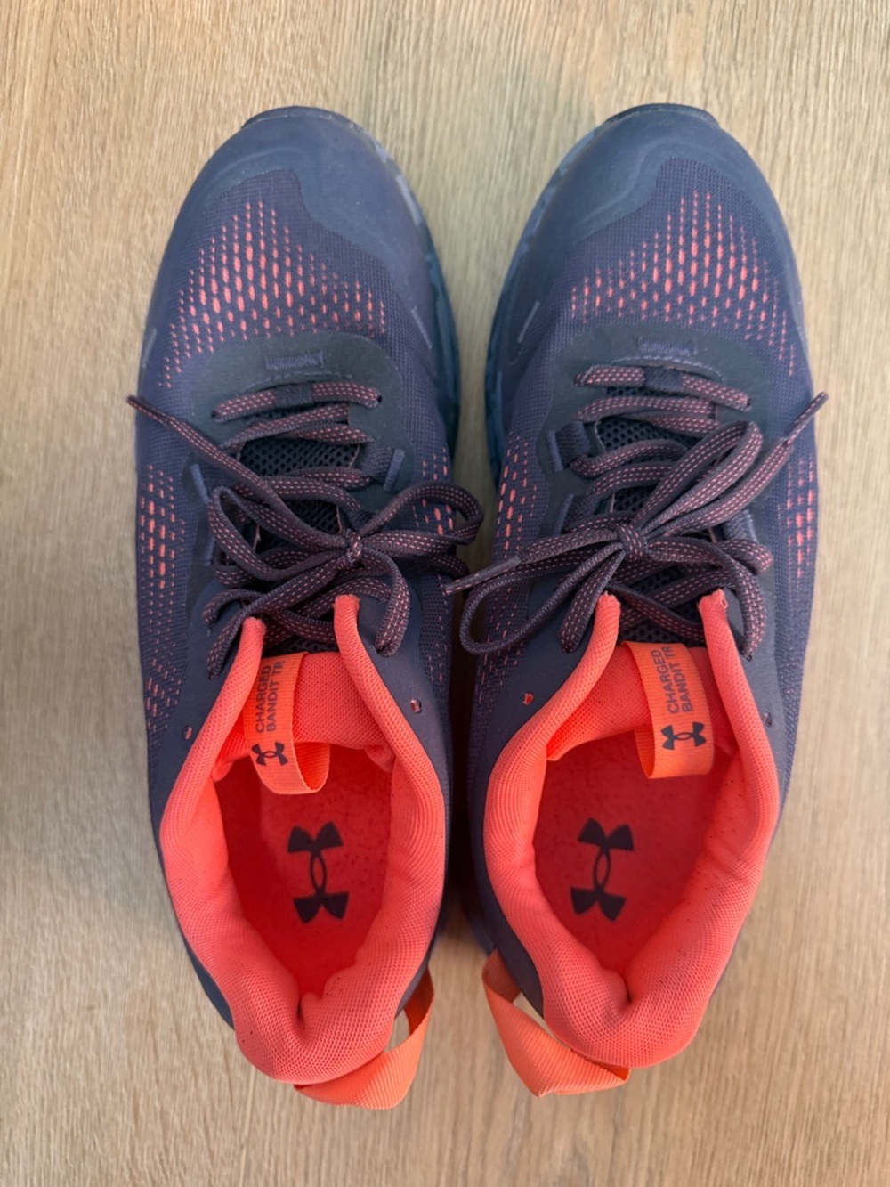 Under Armour Gray with Coral Women's Charged Bandit Trail Running Shoes